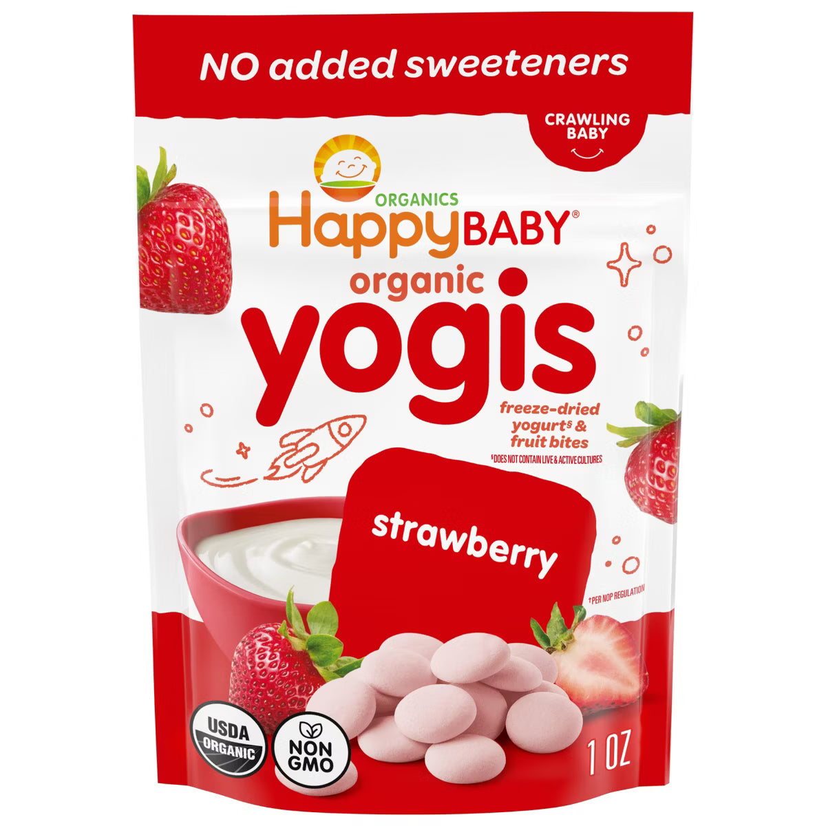 HappyBaby Organic Yogis Baby Snacks - 1oz