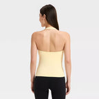 Women's Everyday Soft Halter Neck Support Tank Top - Light Yellow