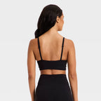 Women's Everyday Soft Light Support Crossover Bra - Black