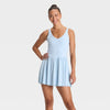Women's Knit Plisse Active Dress - Light Blue