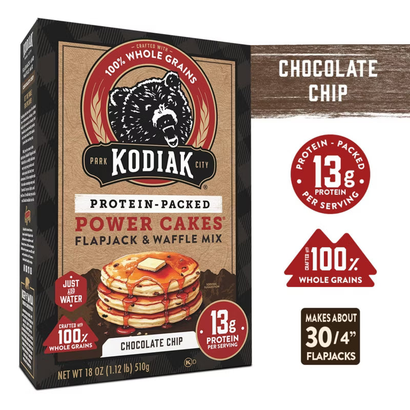 Protein-Packed Power Cakes Chocolate Chip Pancake and Waffle Mix - 18oz