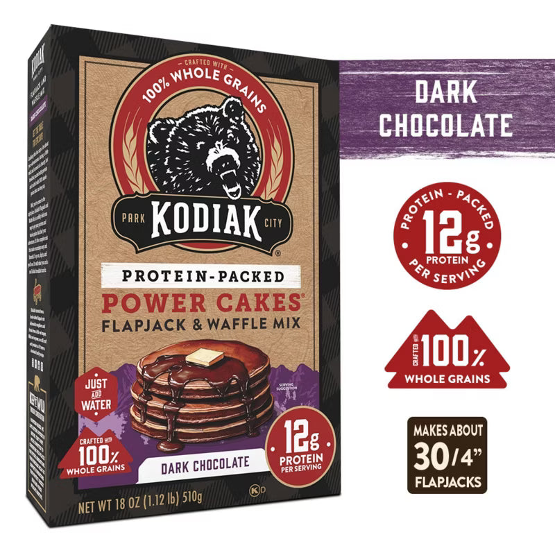 Protein-Packed Power Cakes Dark Chocolate Pancake and Waffle Mix - 18oz