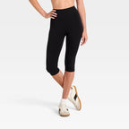 Women's Active Below Knee Capri Leggings - Black