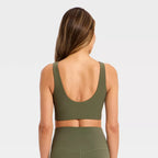 Women's Everyday Soft Medium Support Longline Sports Bra - Dark Moss Green