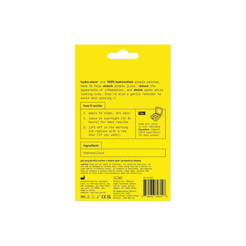 Starface Hydro Star Pimple Patches Mini Pack - 16pc - Yellow