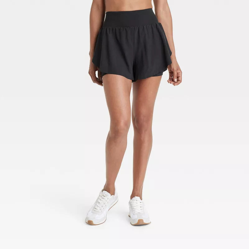 Women's Active Light High-Rise 2-in-1 Flutter Run Shorts 3"
