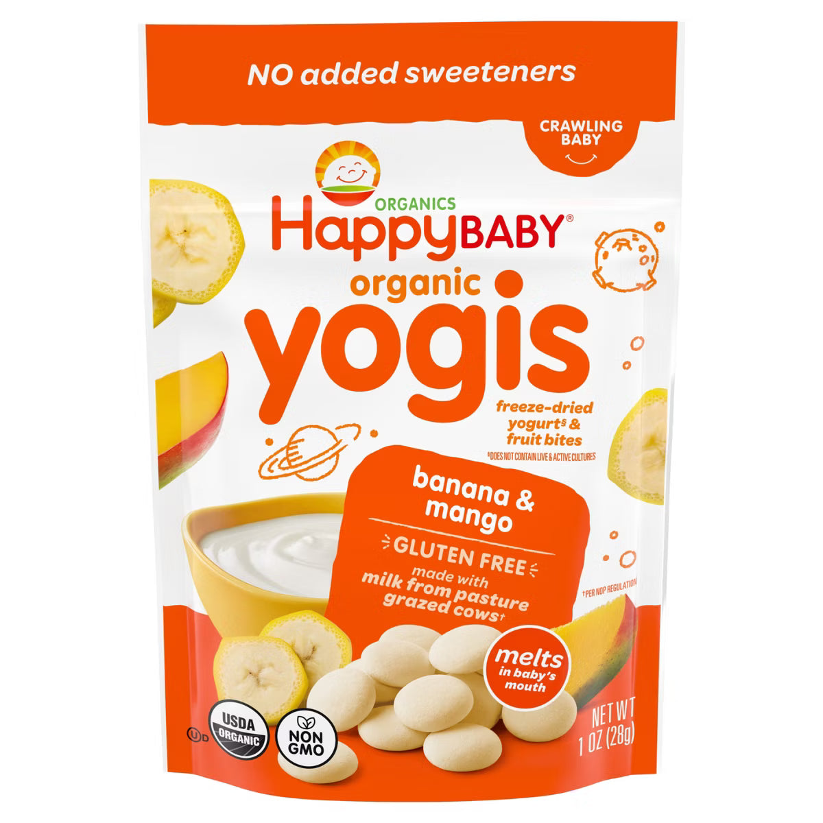 HappyBaby Organic Yogis Baby Snacks - 1oz