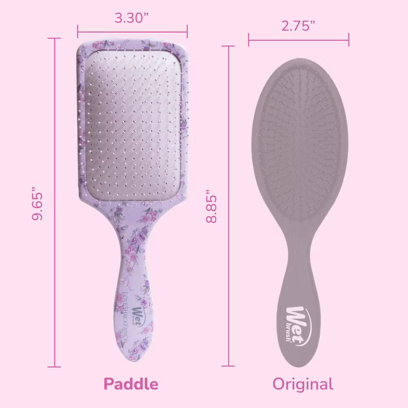 LoveShackFancy x Target – WetBrush Happy Thoughts Paddle Detangler Brush Hibiscus