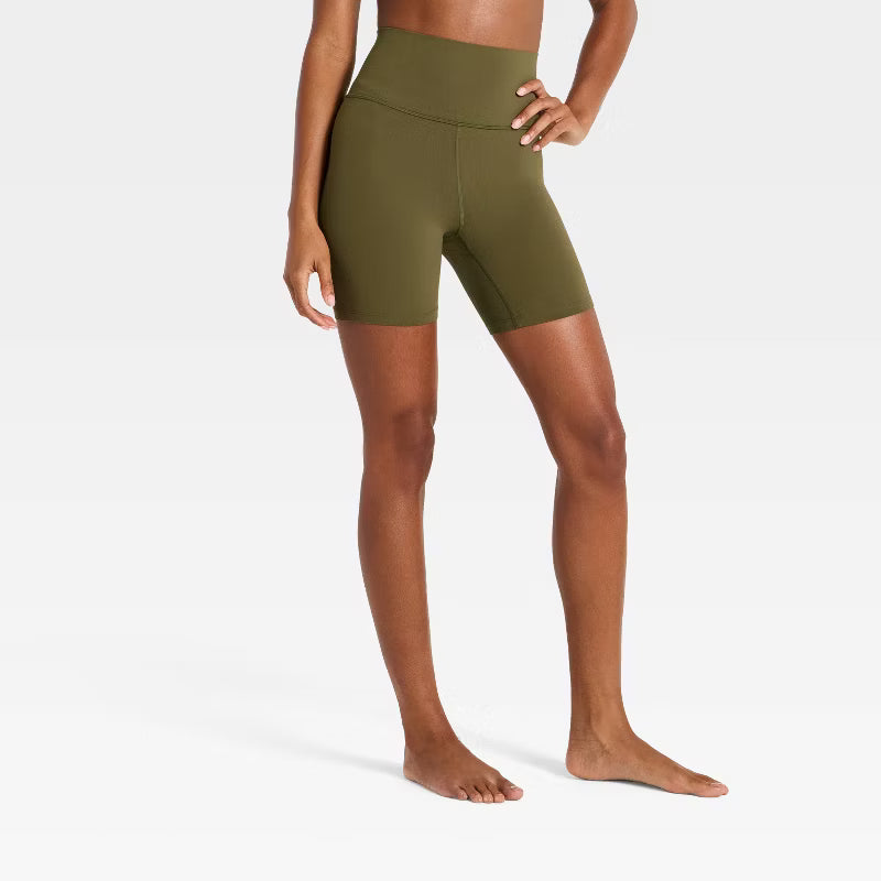 Women's Everyday Soft Ultra High-Rise Bike Shorts 6" - Dark Olive Green