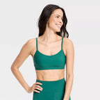 Women's Everyday Soft Light Support Strappy Sports Bra - Forest Green