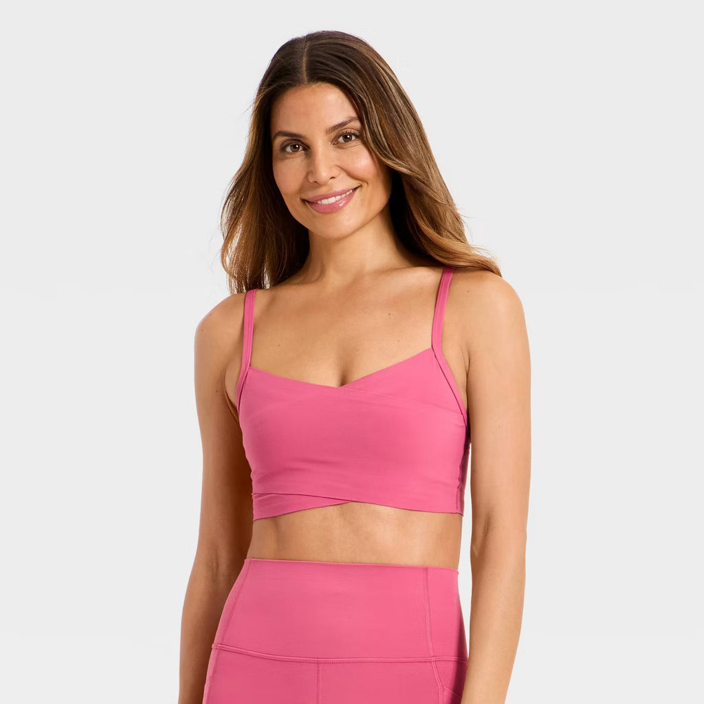 Women's Everyday Soft Light Support Crossover Bra - Pink