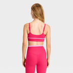 Women's Piped Sports Bra - Red/Pink