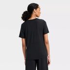 Women's Beyond Ease Crewneck Legging Friendly Short Sleeve T-Shirt - Black