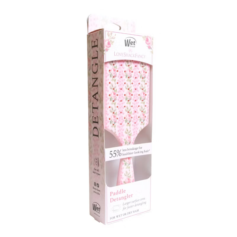 LoveShackFancy x Target – WetBrush Blooming Heirloom Paddle Detangler Brush Strawberry Macaroon