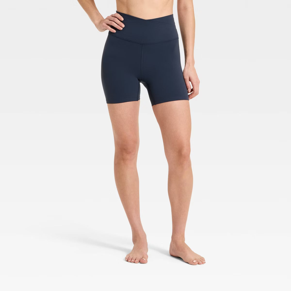 Women's Everyday Soft Ultra High-Rise Crossover Bike Shorts 5" - Navy Blue