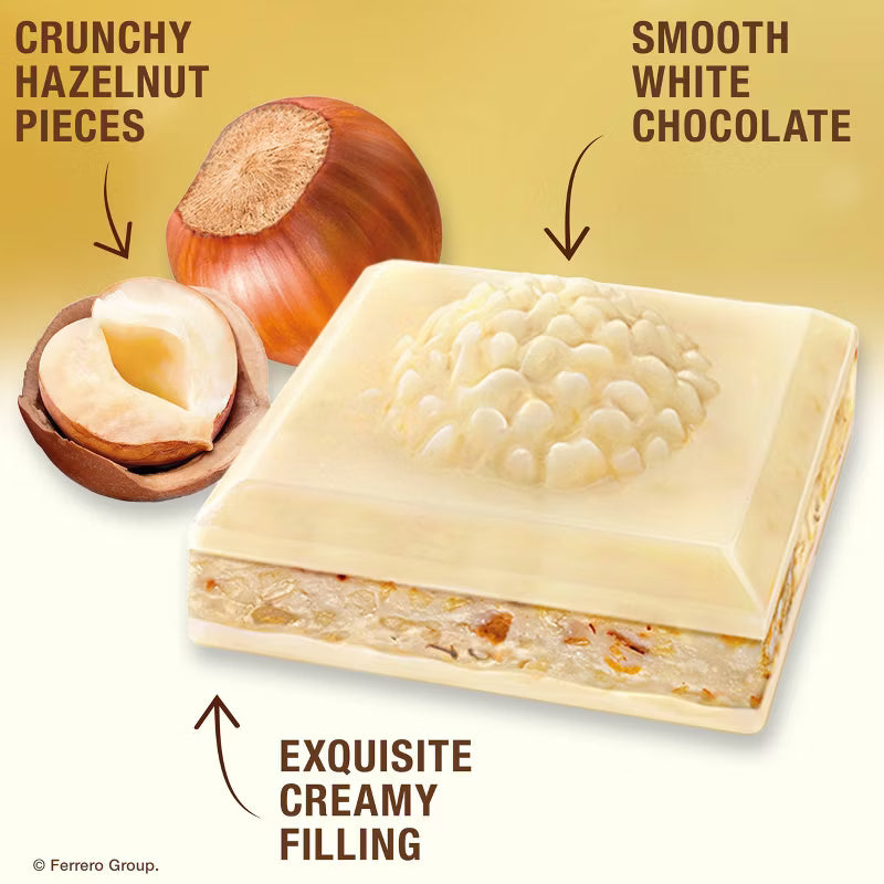 Ferrero Rocher White Chocolate Hazelnut Candy Bar - 3.1oz