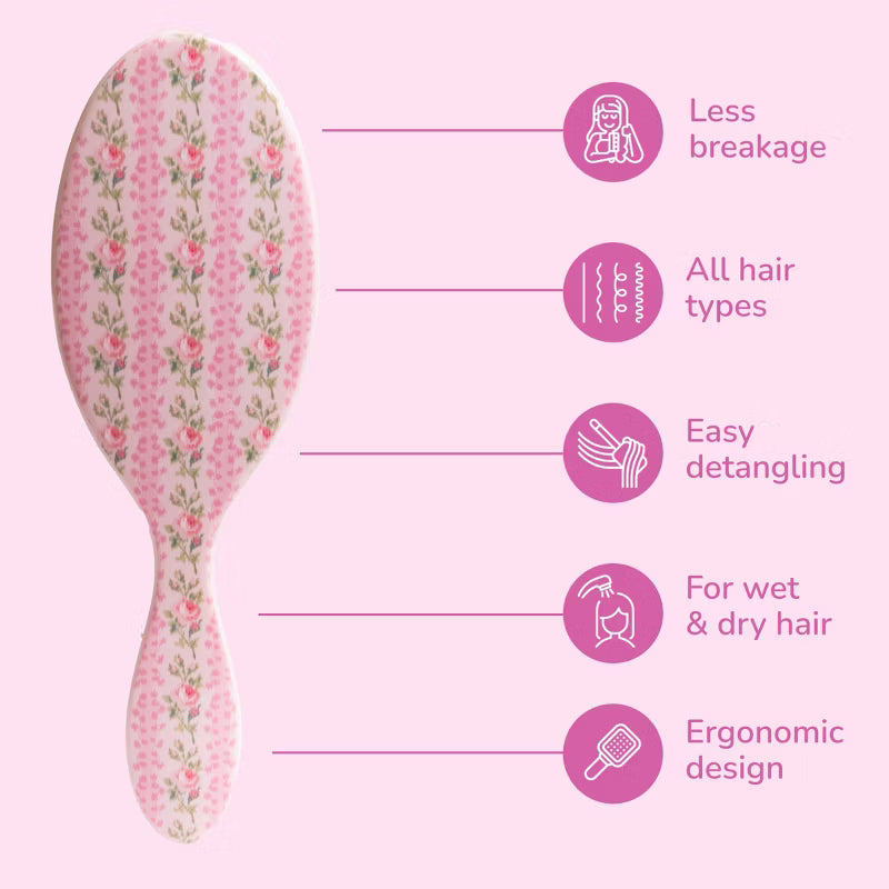 LoveShackFancy x Target – WetBrush Blooming Heirloom Original Detangler Brush Strawberry Macaroon