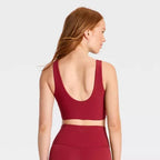 Women's Everyday Soft Medium Support Longline Sports Bra - Dark Red