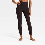 Women's Everyday Soft High-Rise 7/8 Leggings - Brown Gingham