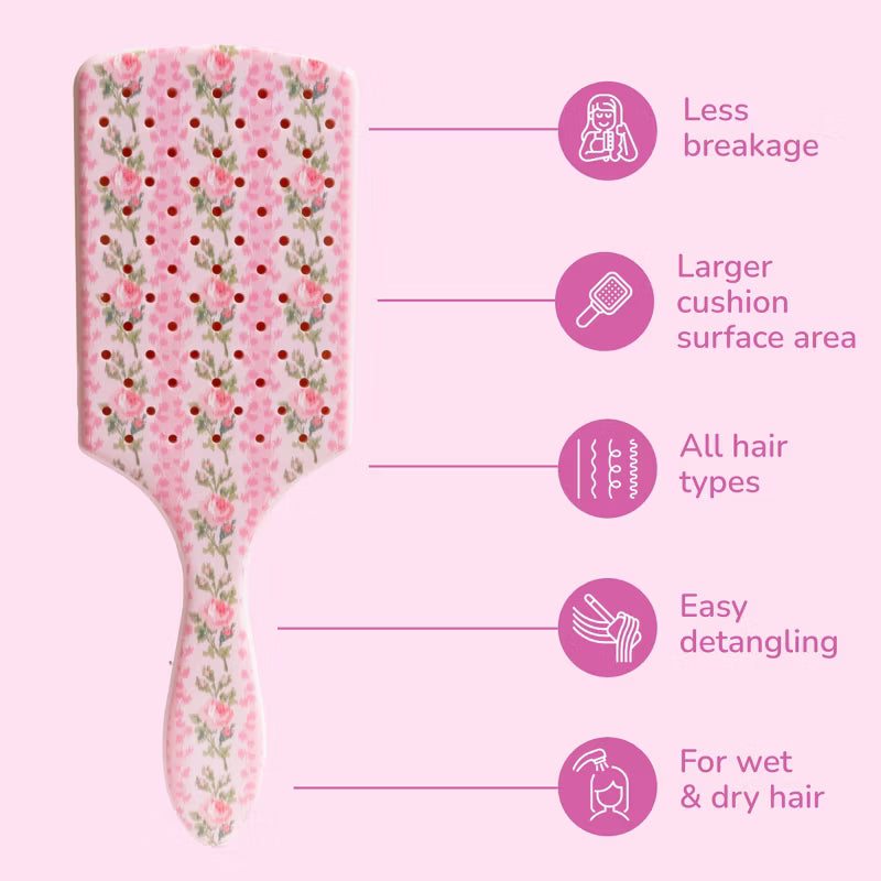 LoveShackFancy x Target – WetBrush Blooming Heirloom Paddle Detangler Brush Strawberry Macaroon