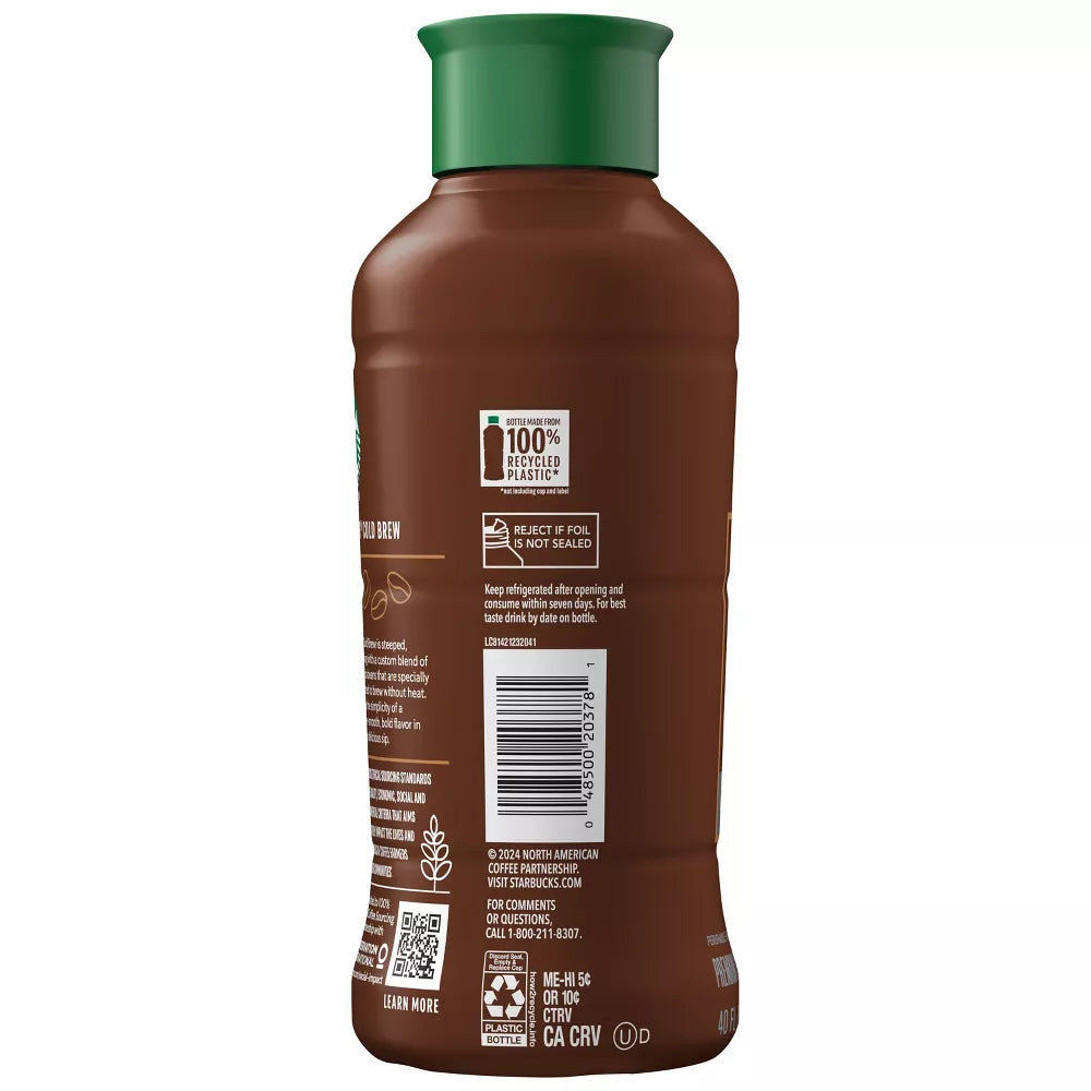 Starbucks Black Unsweetened Cold Brew Coffee - 40 fl oz