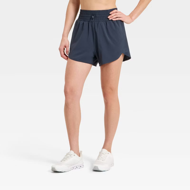 Women's Active Light Woven High-Rise Shorts 3" - Dark Blue