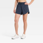 Women's Active Light Woven High-Rise Shorts 3" - Dark Blue