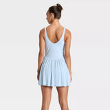 Women's Knit Plisse Active Dress - Light Blue