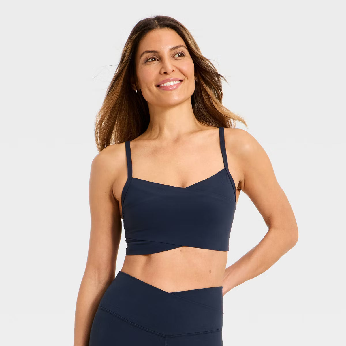 Women's Everyday Soft Light Support Crossover Bra - Navy Blue