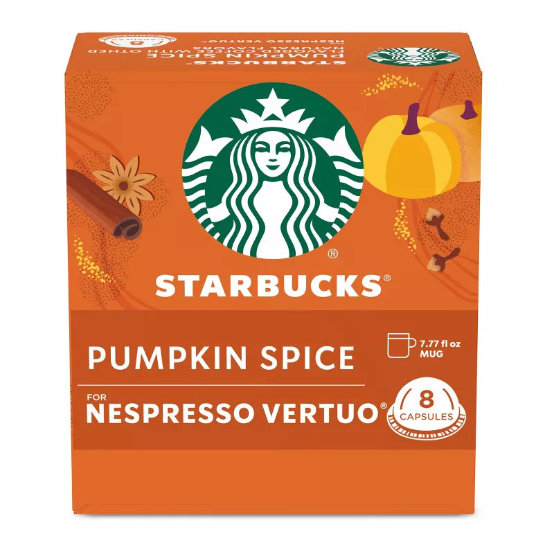 Starbucks by Nespresso Vertuo Line Pumpkin Spice Flavored Light Roast Coffee Pods