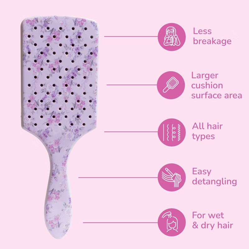 LoveShackFancy x Target – WetBrush Happy Thoughts Paddle Detangler Brush Hibiscus