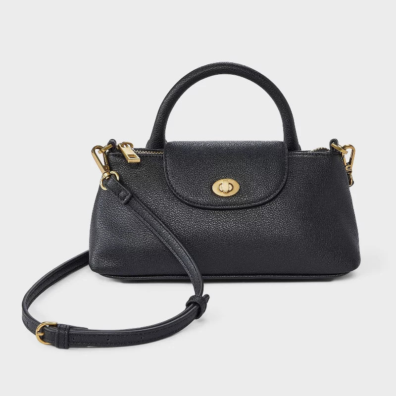 Elongated Top Handle Crossbody Bag