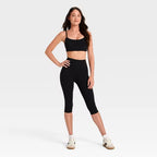 Women's Active Below Knee Capri Leggings - Black