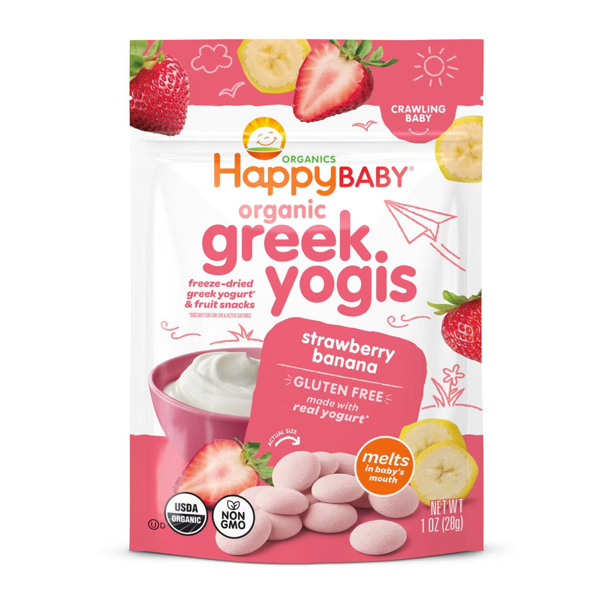 HappyBaby Organic Yogis Baby Snacks - 1oz