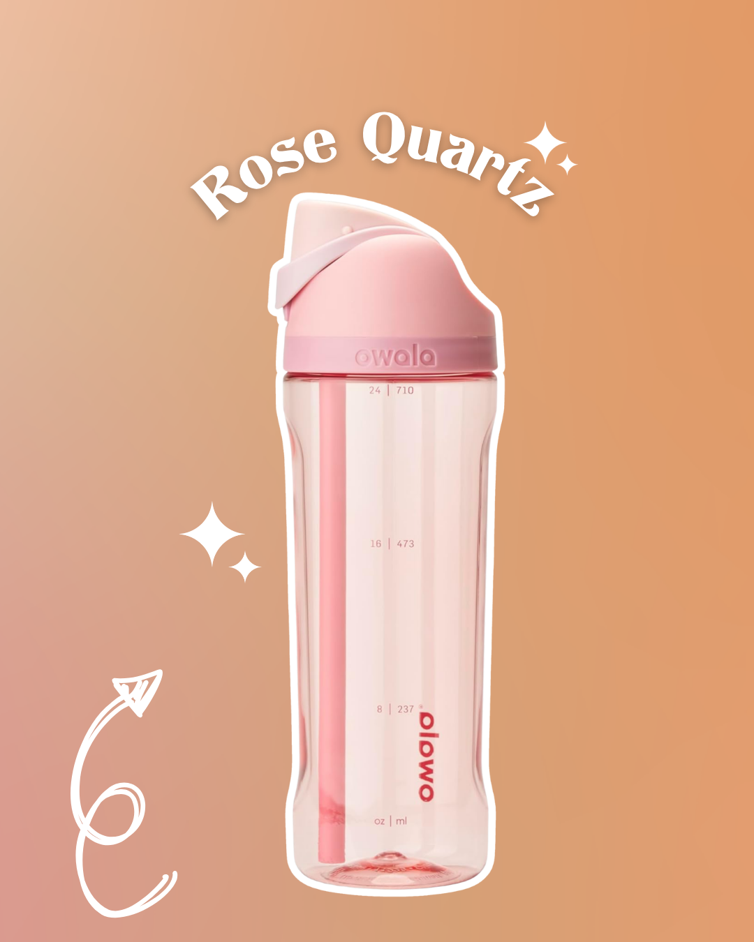 PRE-ORDEN Owala FreeSip Clear Tritan Plastic Water Bottle with Straw, BPA-Free Sports Water Bottle, Great for Travel, 25 Oz