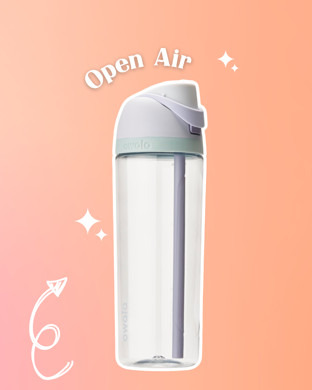 PRE-ORDEN Owala FreeSip Clear Tritan Plastic Water Bottle with Straw, BPA-Free Sports Water Bottle, Great for Travel, 25 Oz