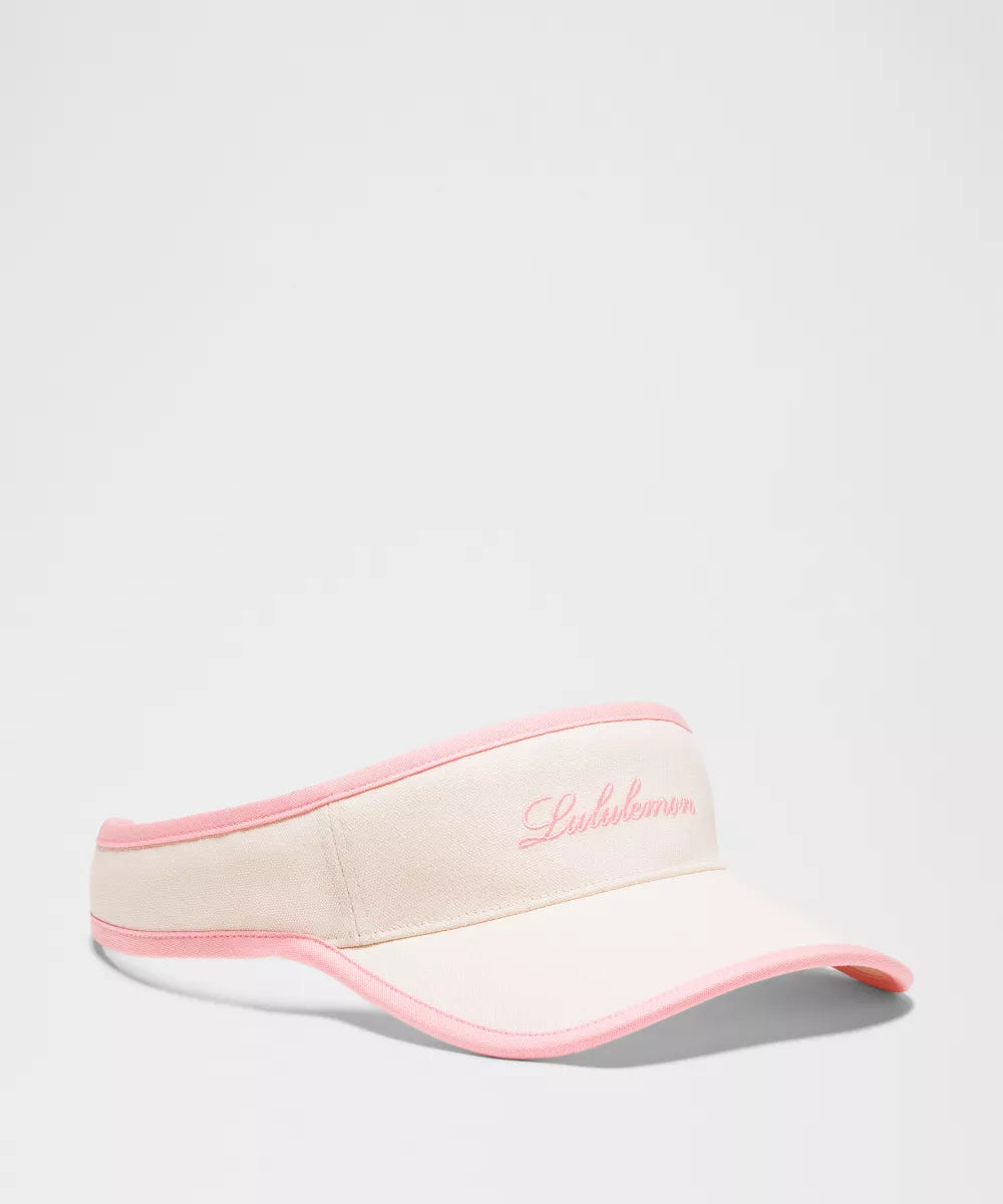 Removable Sweatband Cotton Canvas Visor - Natural/Blush Blend
