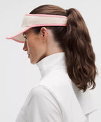 Removable Sweatband Cotton Canvas Visor - Natural/Blush Blend