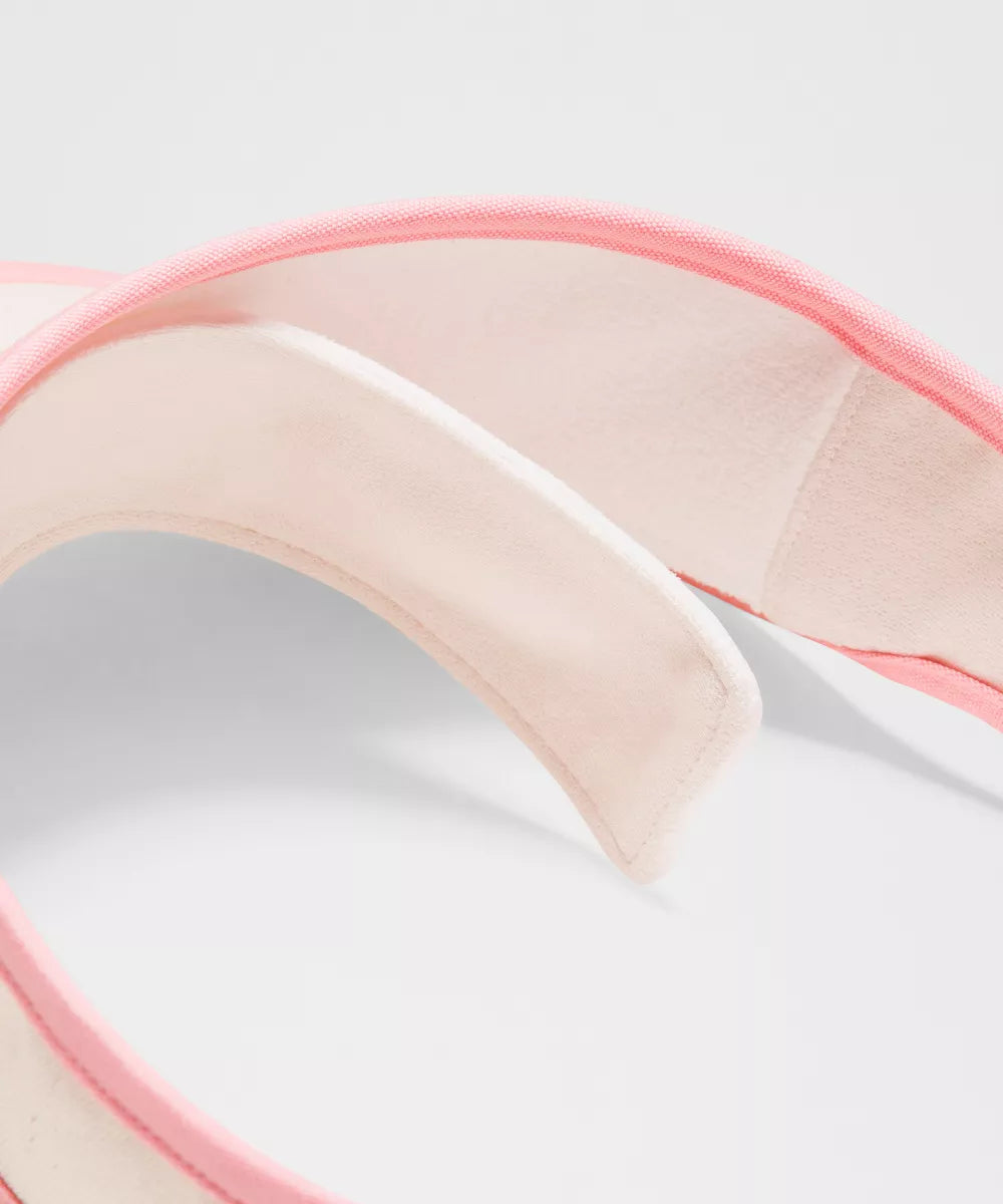 Removable Sweatband Cotton Canvas Visor - Natural/Blush Blend
