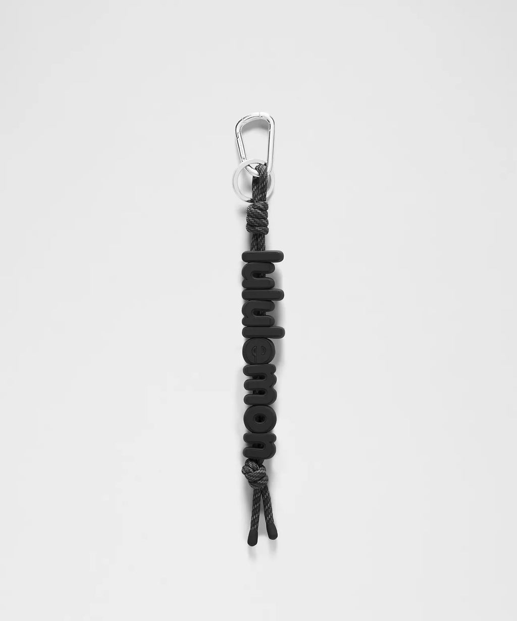 Silicone Wordmark Keychain - Black/Silver