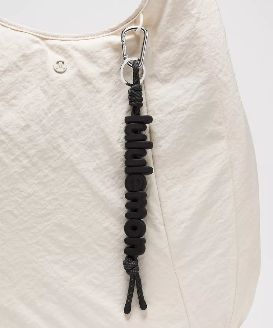 Silicone Wordmark Keychain - Black/Silver