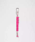 Silicone Wordmark Keychain - Flamingo Fun/Silver