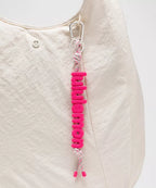 Silicone Wordmark Keychain - Flamingo Fun/Silver