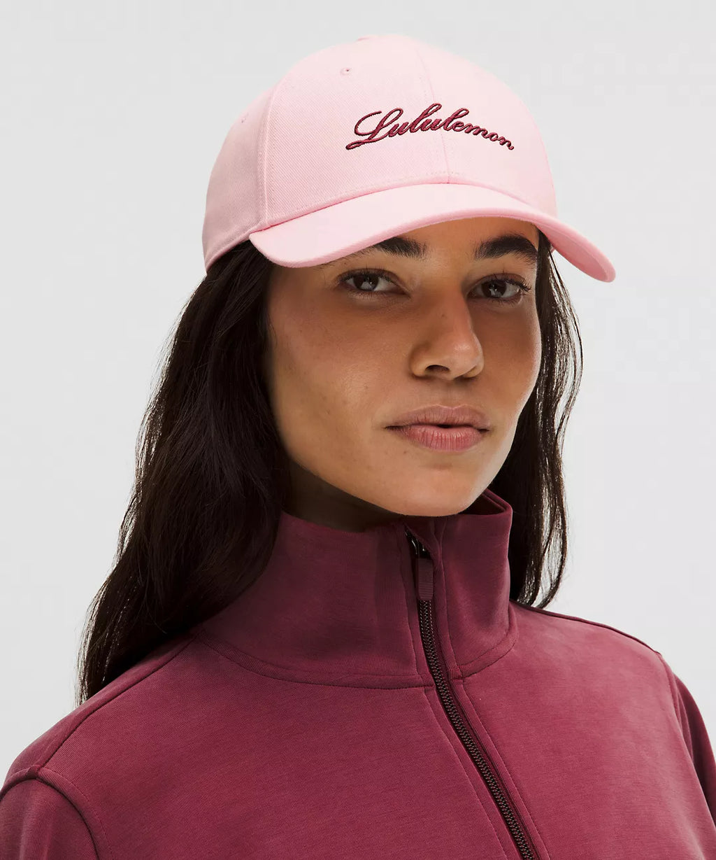 Structured Classic Ball Cap Script - Pink Pearl/Burgundy Bay
