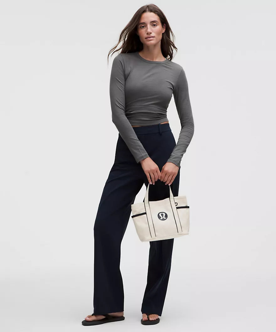 Daily Multi-Pocket Mini Canvas Tote Bag 6.5L - Natural/True Navy