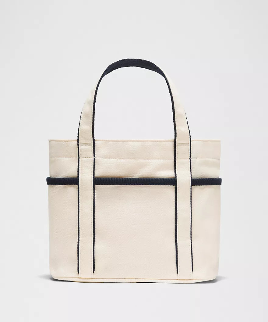 Daily Multi-Pocket Mini Canvas Tote Bag 6.5L - Natural/True Navy