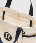 Daily Multi-Pocket Mini Canvas Tote Bag 6.5L - Natural/True Navy