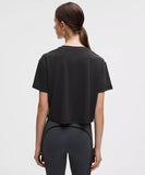 Jersey Training Cropped Short-Sleeve Shirt Flocked - Black