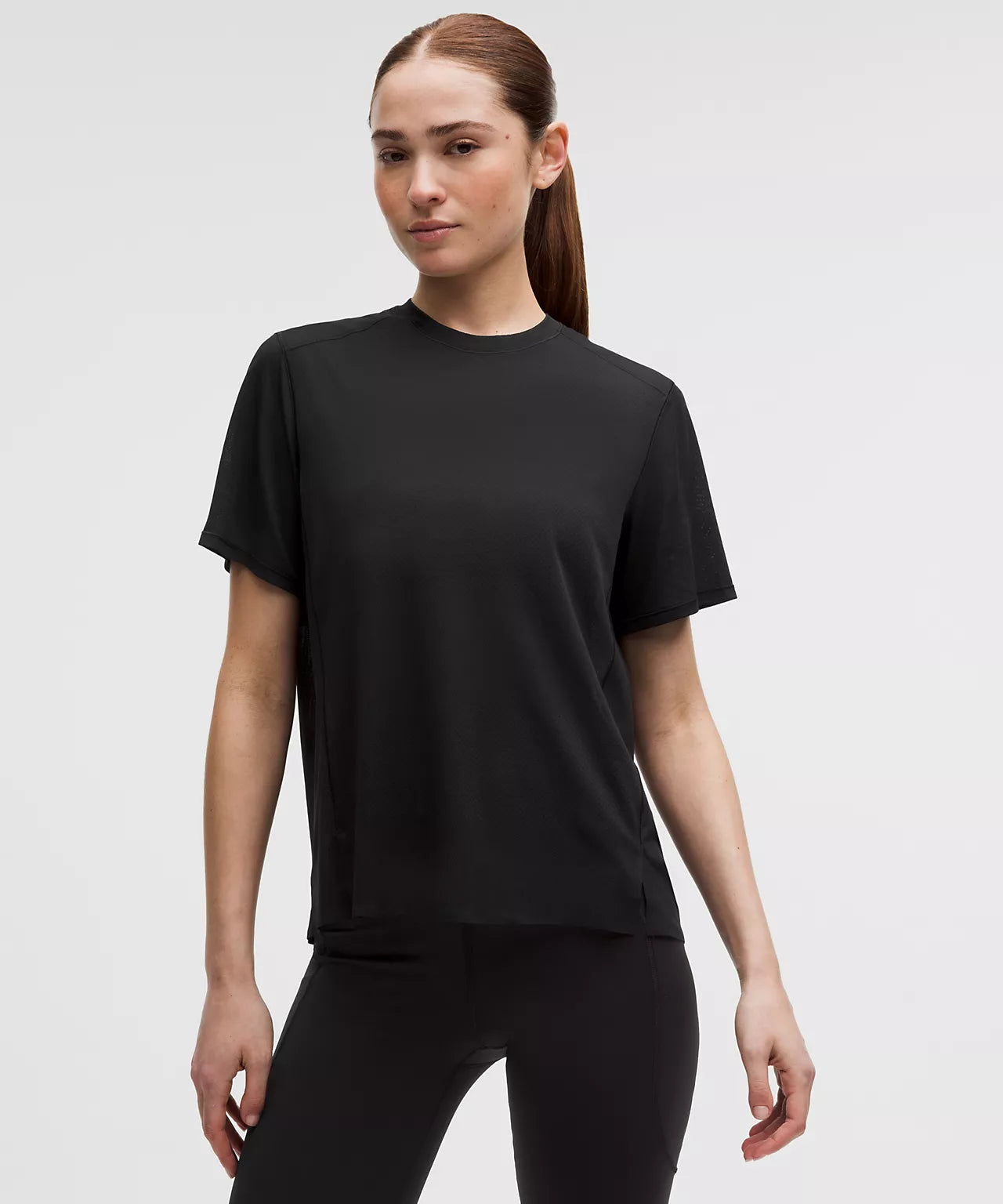 Fast and Free Short-Sleeve Shirt Perforated Stripe - Black / Size S