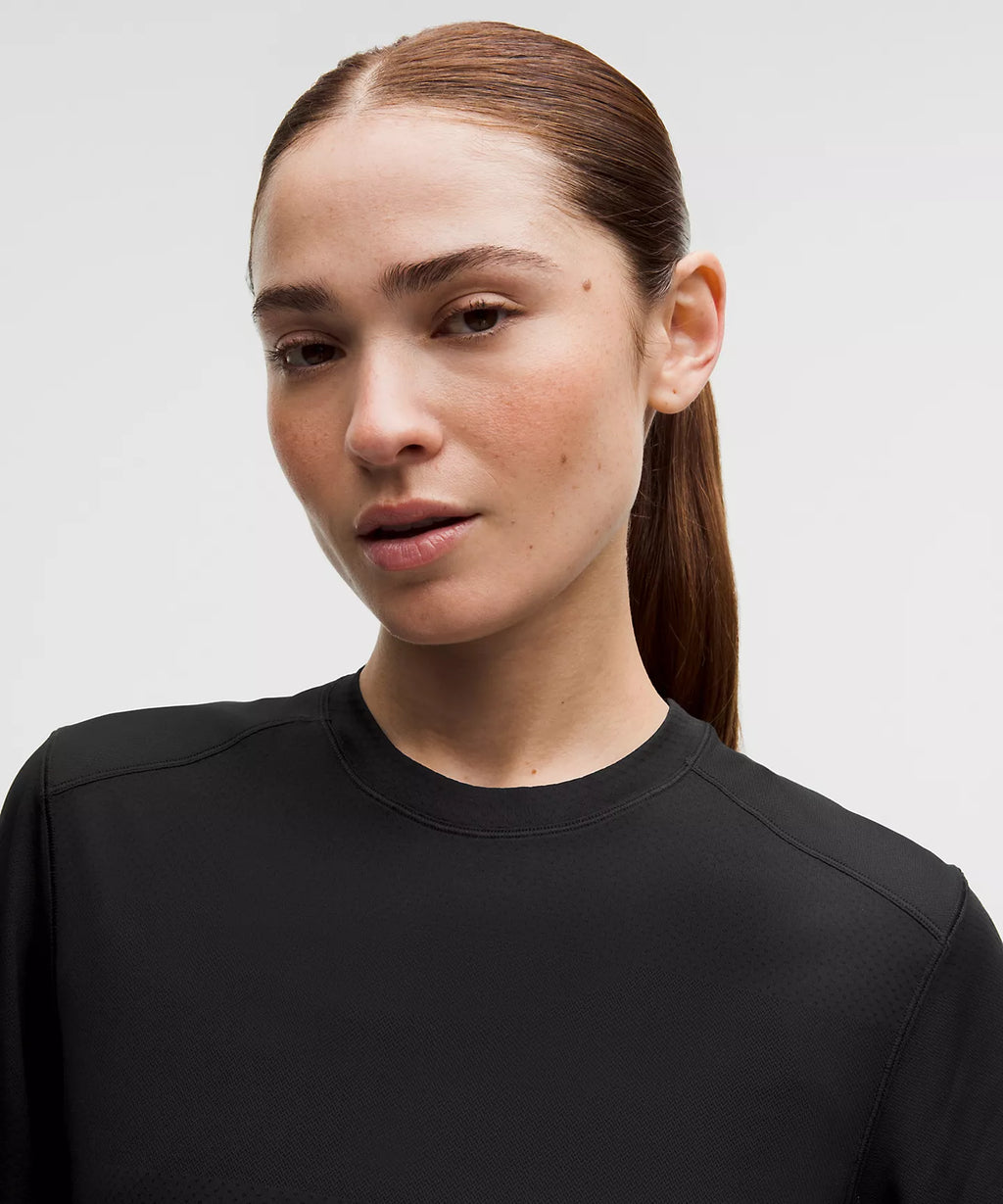 Fast and Free Short-Sleeve Shirt Perforated Stripe - Black / Size S